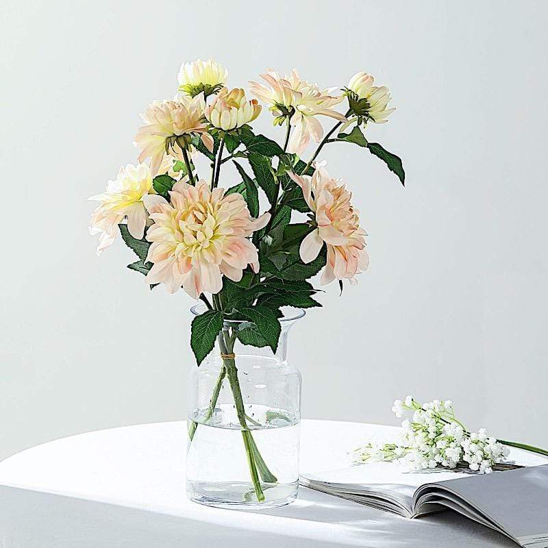 2 pcs 30" tall Silk Dahlia Flowers Stems