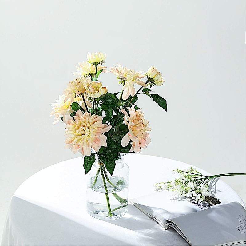 2 pcs 30" tall Silk Dahlia Flowers Stems