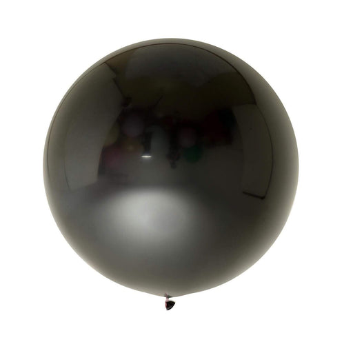 2 pcs 32" Round Large Latex Balloons - Matte Yellow BLOON_RND01_36_BLK