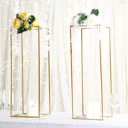 2 pcs 32" tall Geometric Metal Stands Wedding Flower Vase Holders