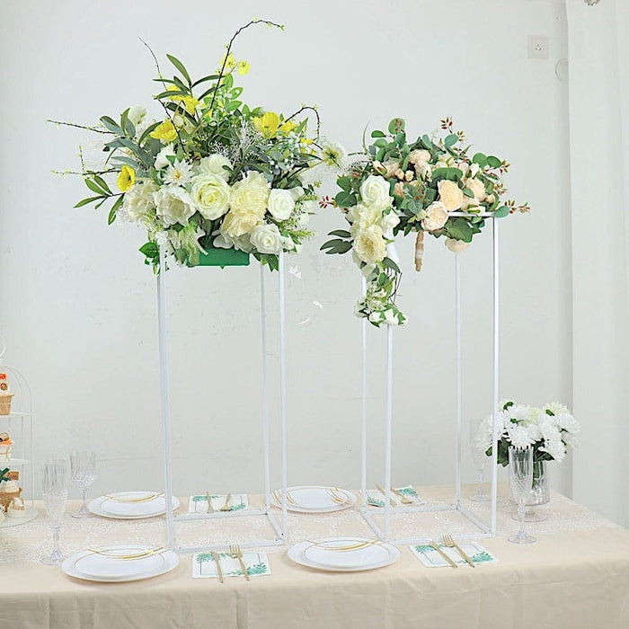 2 pcs 32" tall Geometric Metal Stands Wedding Flower Vase Holders