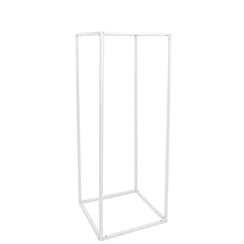 2 pcs 32" tall Geometric Metal Stands Wedding Flower Vase Holders IRON_STND01_32_WHT