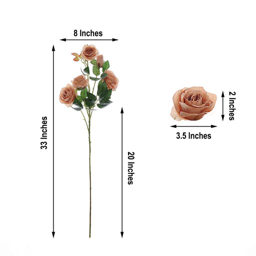 2 pcs 33" long Single Stem Silk Rose Bouquets