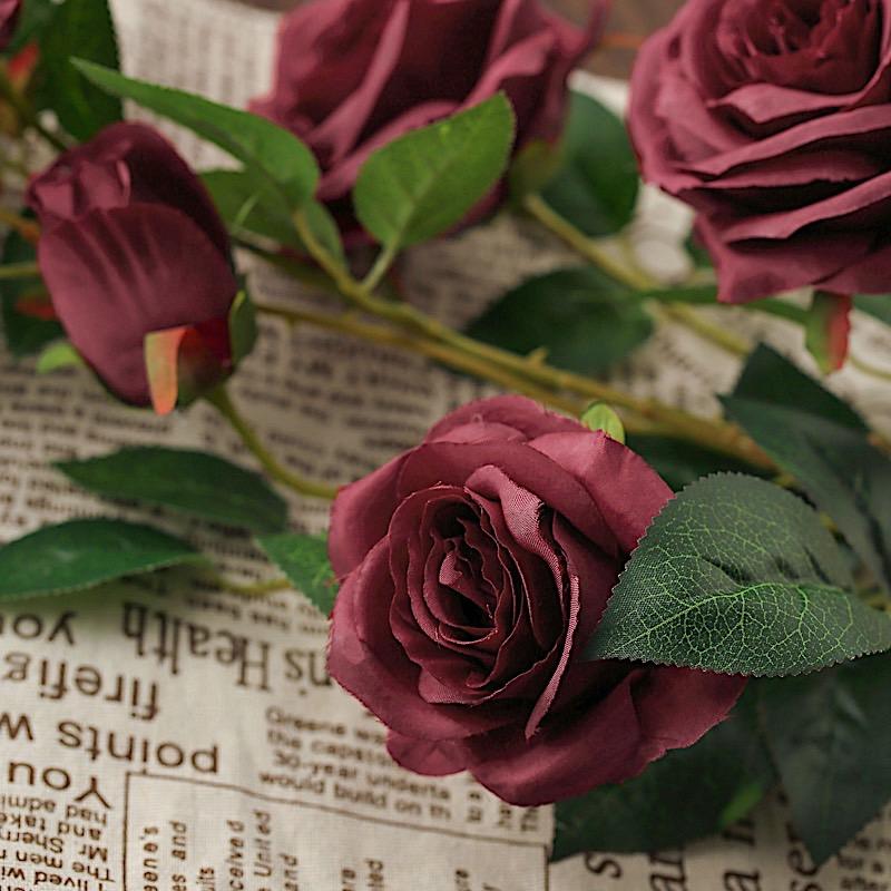 2 pcs 33" long Single Stem Silk Rose Bouquets