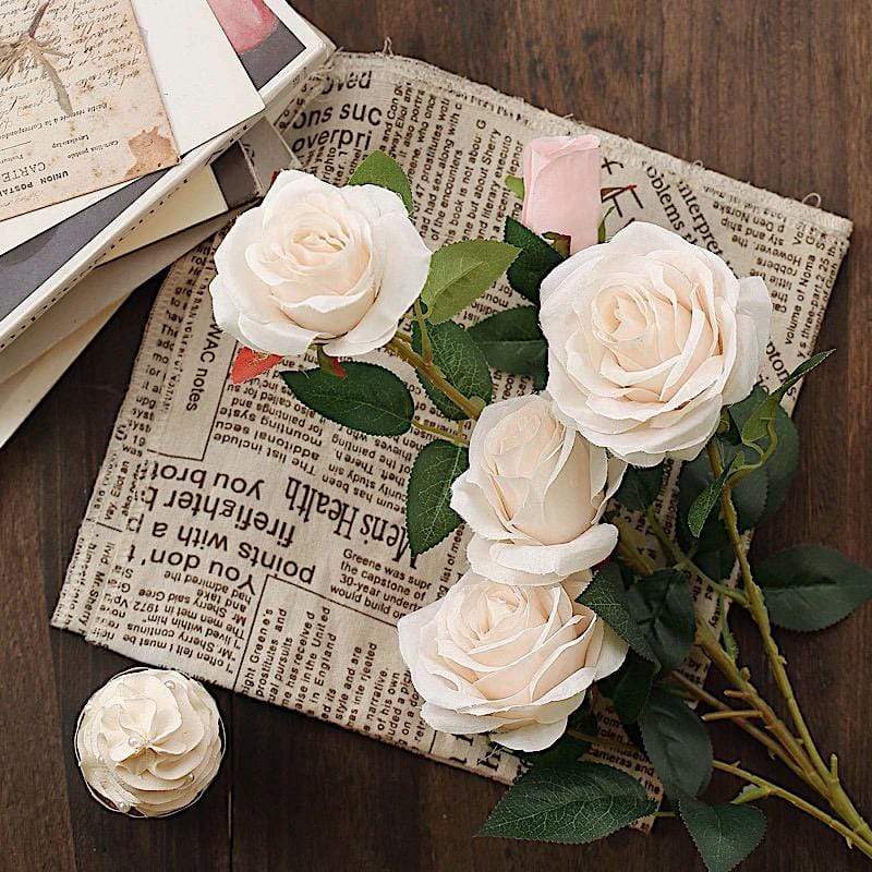 2 pcs 33" long Single Stem Silk Rose Bouquets