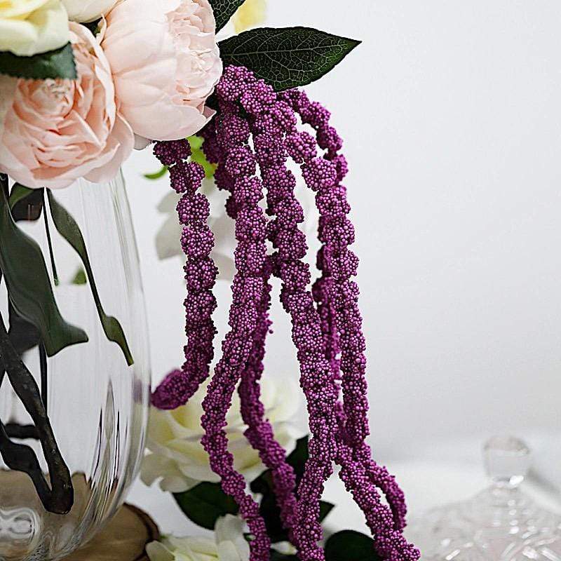 2 pcs 36" tall Artificial Plant Amaranthus Branches Strands with Leaves - Green