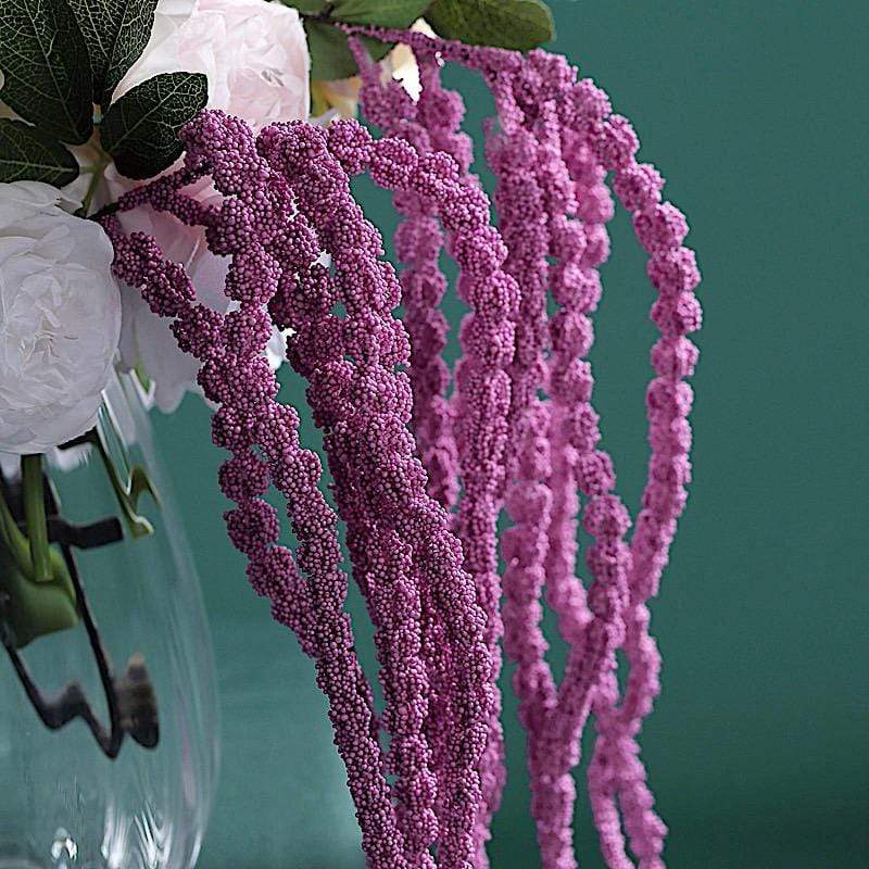 2 pcs 36" tall Artificial Plant Amaranthus Branches Strands with Leaves - Green