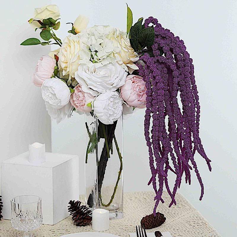 2 pcs 36" tall Artificial Plant Amaranthus Branches Strands with Leaves - Green