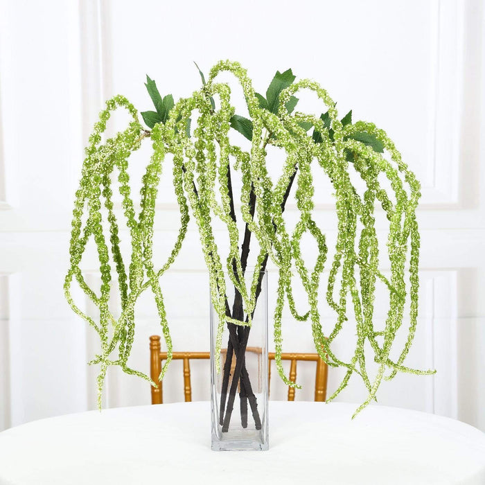 2 pcs 36" tall Artificial Plant Amaranthus Branches Strands with Leaves - Green ARTI_AMAH_GRN