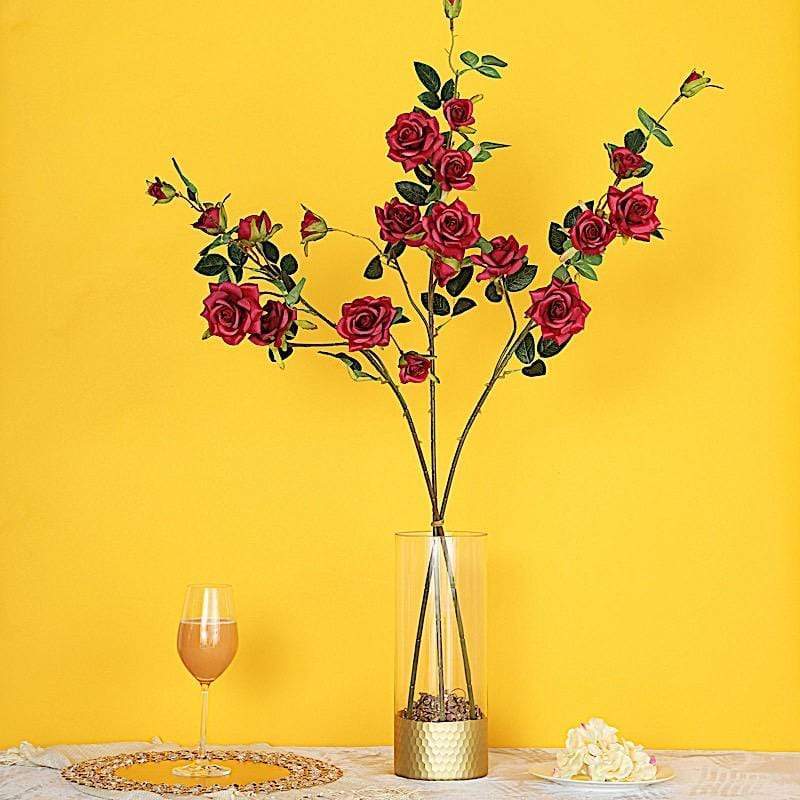 2 pcs 38" long Single Stem Silk Roses Bouquets