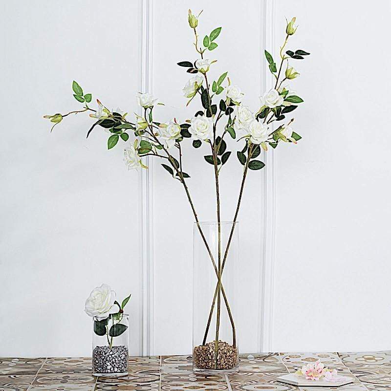 2 pcs 38" long Single Stem Silk Roses Bouquets