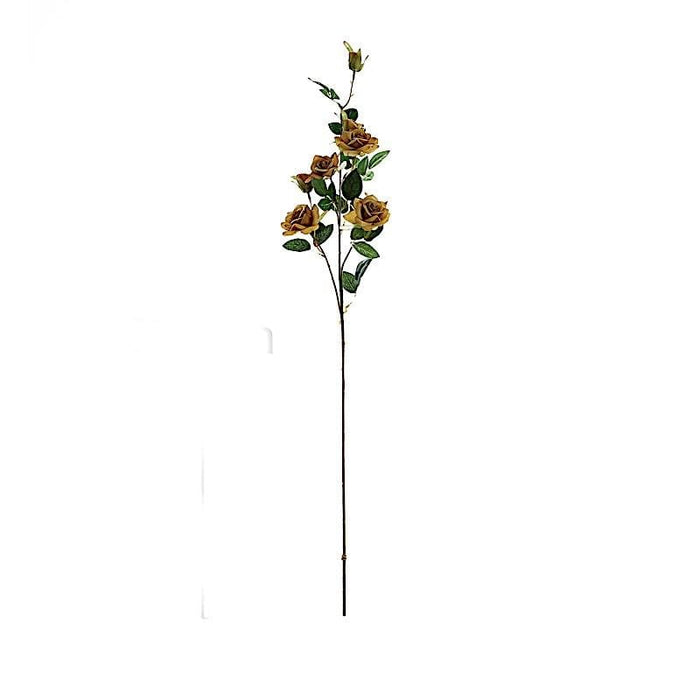 2 pcs 38" long Single Stem Silk Roses Bouquets ARTI_RS002_GOLD