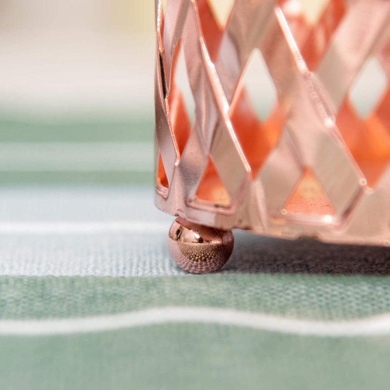 2 pcs 4" tall Round Metal Votive Candle Holder with Diamond Holes