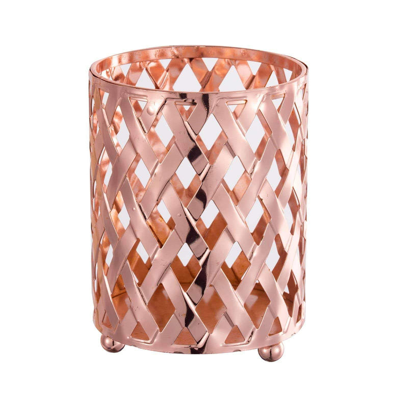 2 pcs 4" tall Round Metal Votive Candle Holder with Diamond Holes IRON_CAND_014_054