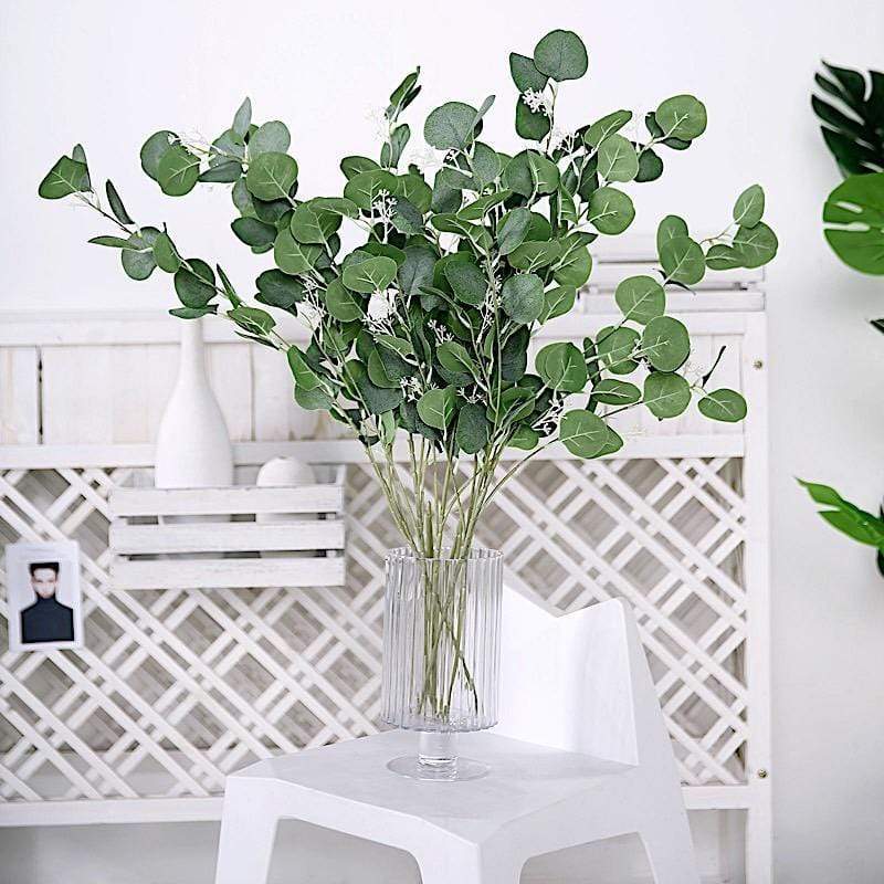 2 pcs 40" Artificial Eucalyptus Leaves Sprays Stems - Green ARTI_GRN_07_01