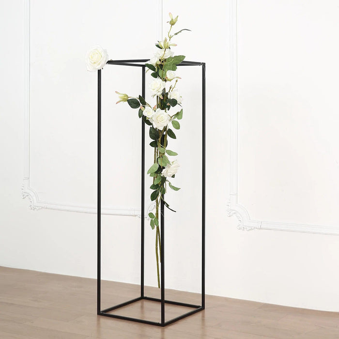 2 pcs 40" Rectangular Geometric Metal Flower Stands Centerpieces