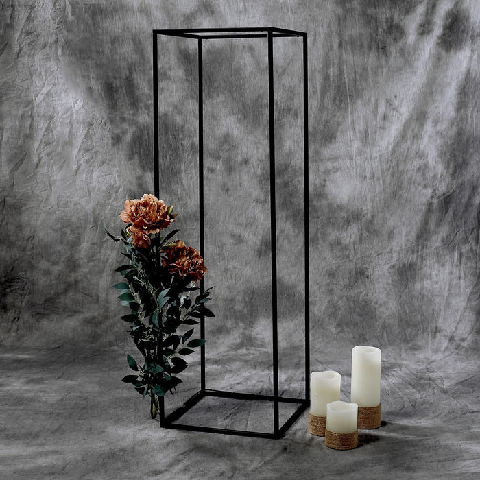 2 pcs 40" Rectangular Geometric Metal Flower Stands Centerpieces