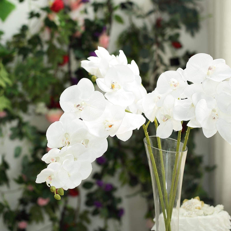 2 pcs 40" tall Faux Silk Orchid Flowers Sprays Stems