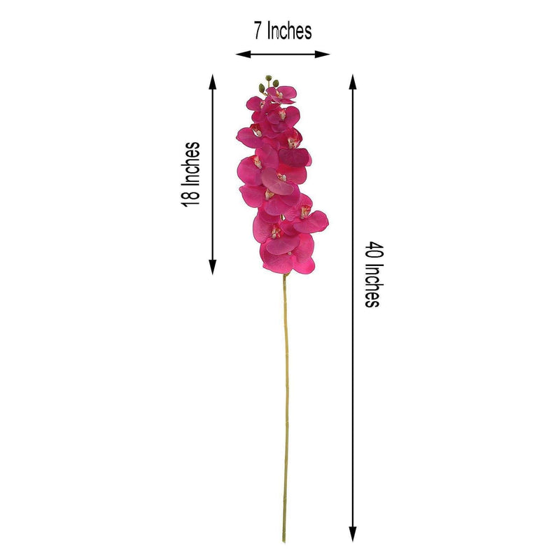 2 pcs 40" tall Faux Silk Orchid Flowers Sprays Stems
