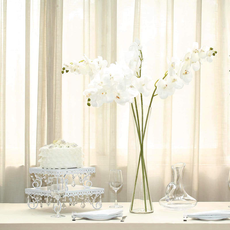 2 pcs 40" tall Faux Silk Orchid Flowers Sprays Stems