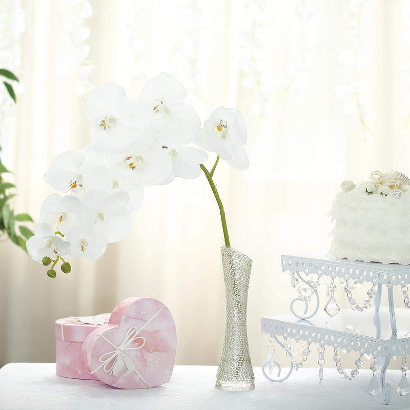 2 pcs 40" tall Faux Silk Orchid Flowers Sprays Stems