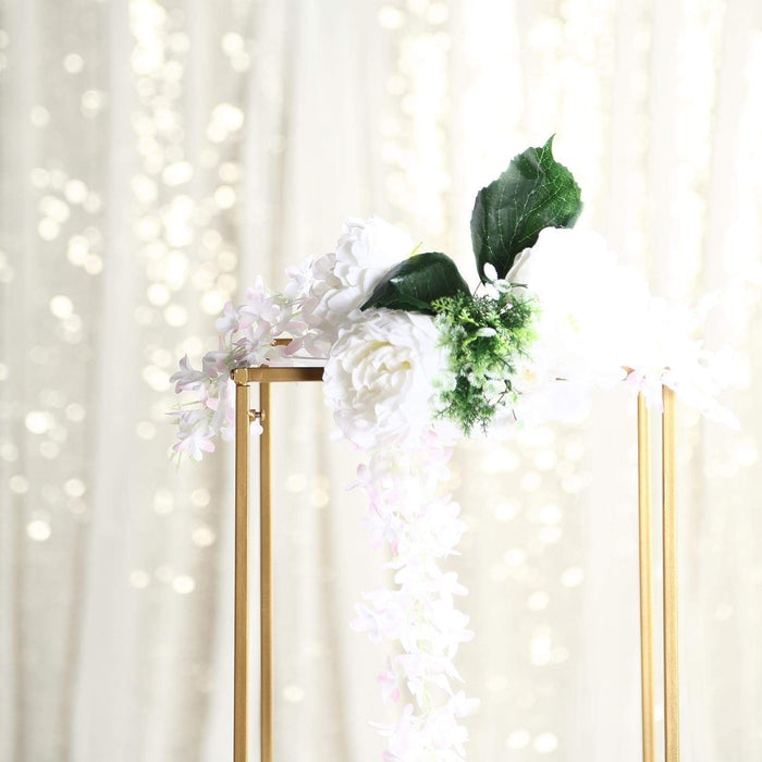 2 pcs 40" tall Geometric Metal Stands Wedding Flower Vase Holders - Matte Gold IRON_STND01_40_GOLD