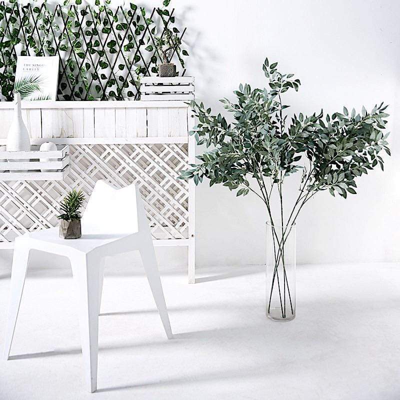 2 pcs 42" Artificial Honey Locust Leaves Sprays Stems - Dark Frosted Green ARTI_GRN_08_01