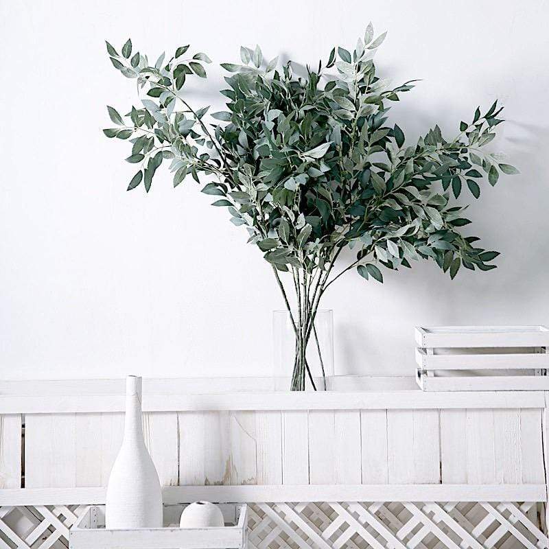 2 pcs 42" Artificial Honey Locust Leaves Sprays Stems - Dark Frosted Green ARTI_GRN_08_01