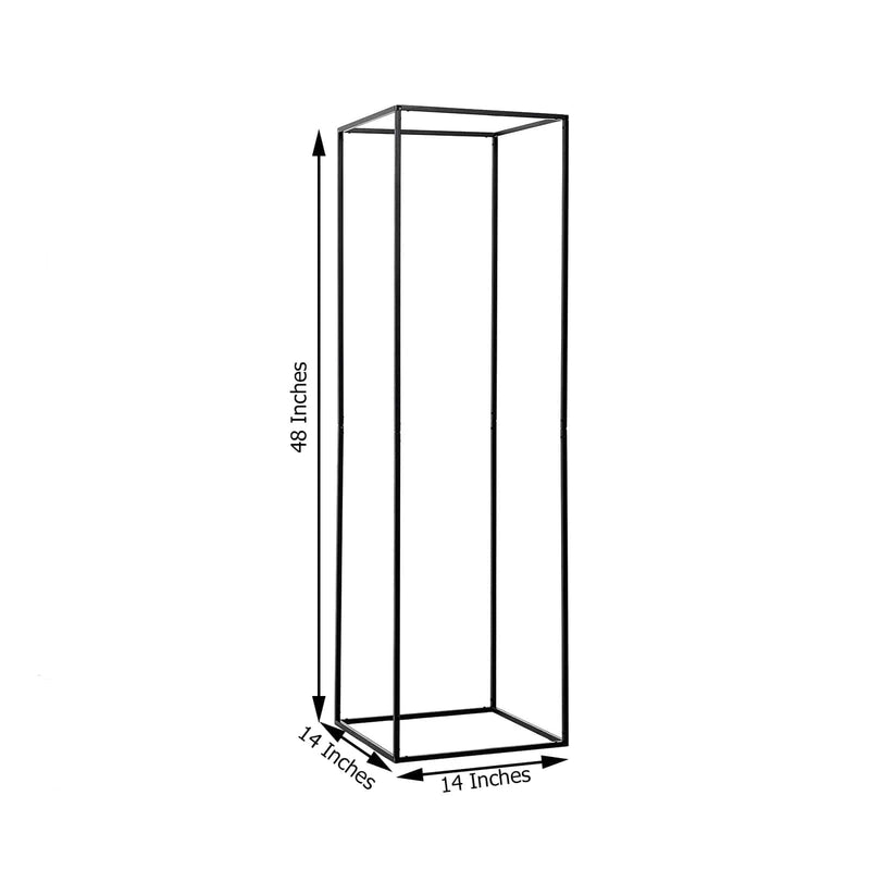 2 pcs 48" Rectangular Geometric Metal Flower Stands Centerpieces