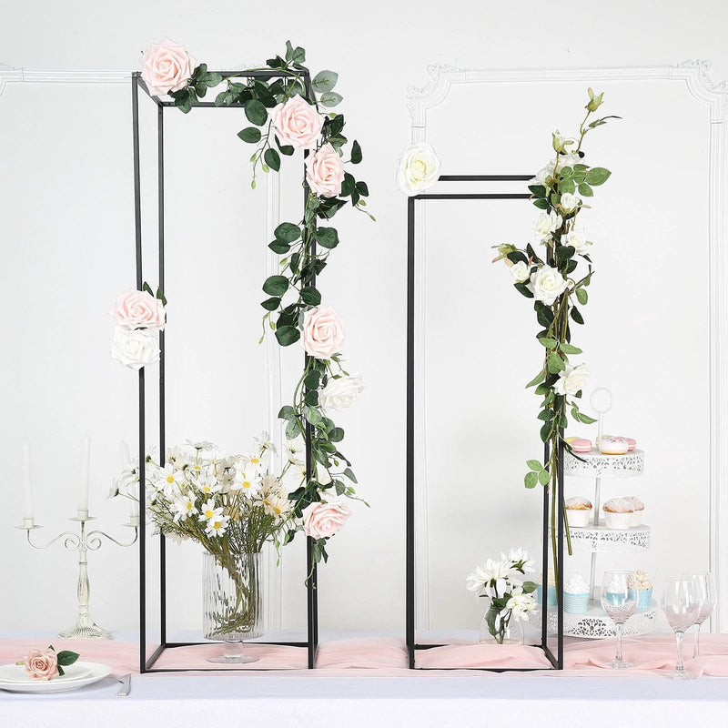 2 pcs 48" Rectangular Geometric Metal Flower Stands Centerpieces
