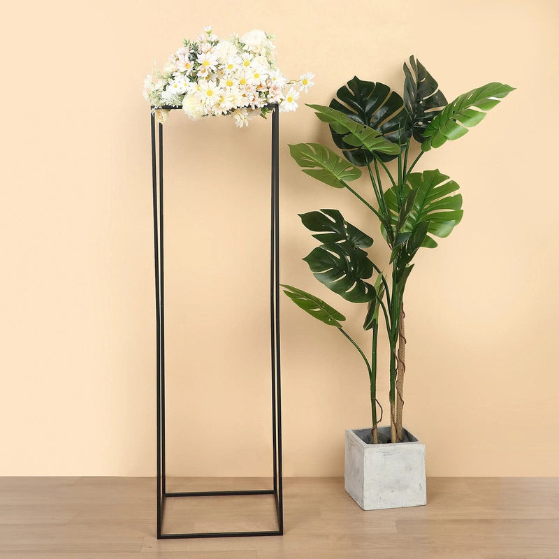 2 pcs 48" Rectangular Geometric Metal Flower Stands Centerpieces