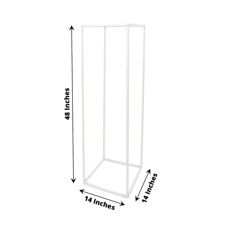 2 pcs 48" Rectangular Geometric Metal Flower Stands Centerpieces