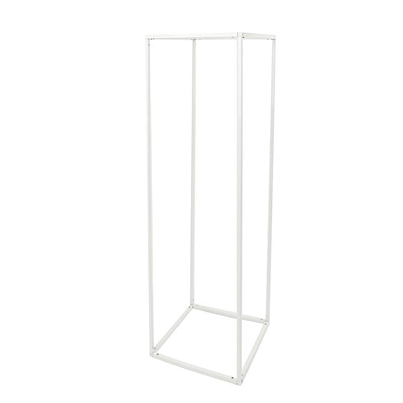 2 pcs 48" Rectangular Geometric Metal Flower Stands Centerpieces IRON_STND01_48_WHT