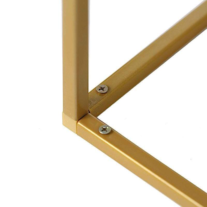 2 pcs 48" tall Geometric Metal Stands Wedding Flower Vase Holders - Matte Gold IRON_STND01_48_GOLD