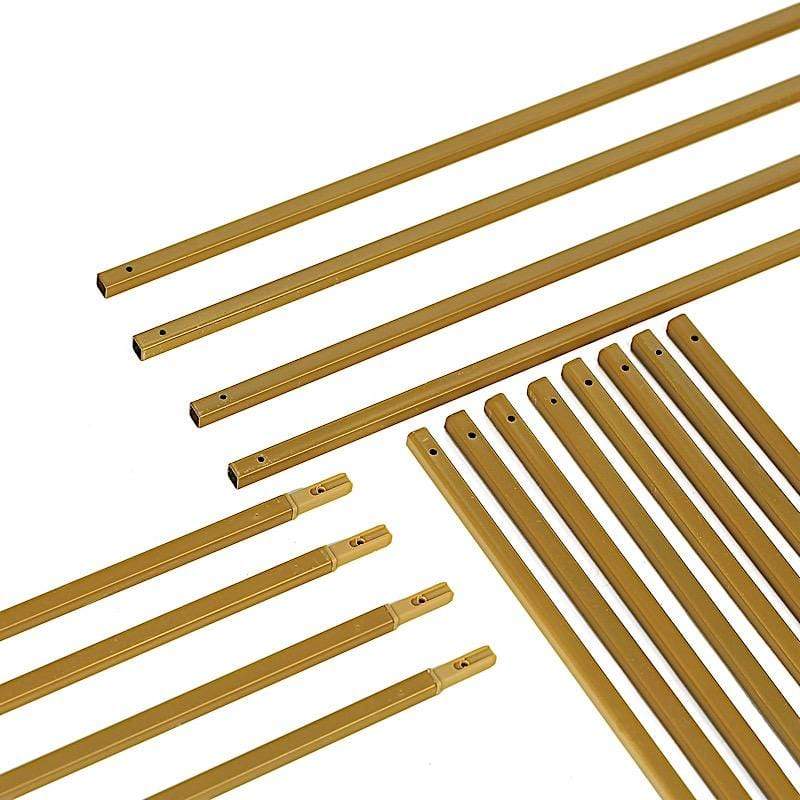 2 pcs 48" tall Geometric Metal Stands Wedding Flower Vase Holders - Matte Gold IRON_STND01_48_GOLD