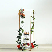 2 pcs 48" tall Geometric Metal Stands Wedding Flower Vase Holders - Matte Gold IRON_STND01_48_GOLD