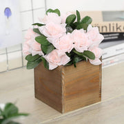 2 pcs 5" Wood Square Boxes Planter Holders Centerpieces - Brown WOD_PLNT01_5X5_NAT
