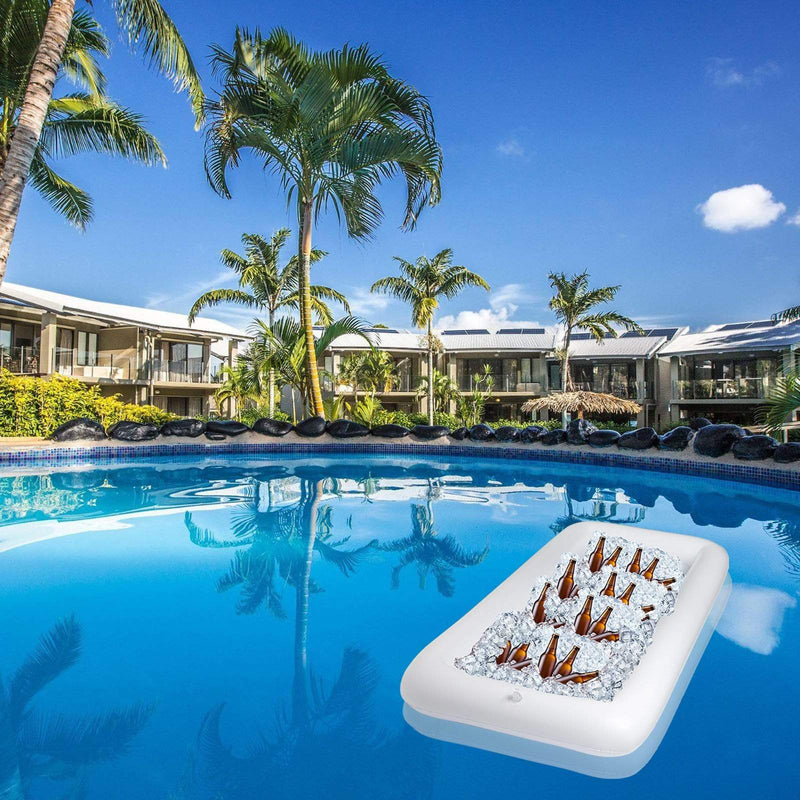 2 pcs 50" x 24" Inflatable Serving Trays Party Drinks Coolers - White FLOAT_TRAY_01_4_WHT