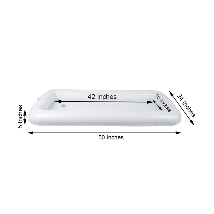 2 pcs 50" x 24" Inflatable Serving Trays Party Drinks Coolers - White FLOAT_TRAY_01_4_WHT