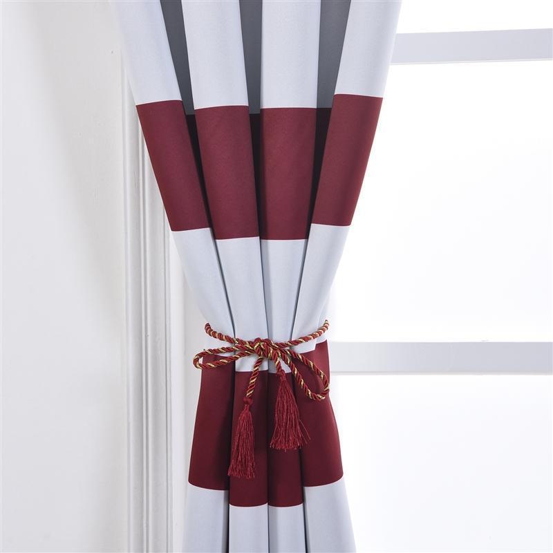 2 pcs 52" x 108" Cabana Stripe Blackout Grommet Window Curtains Drapes Treatments