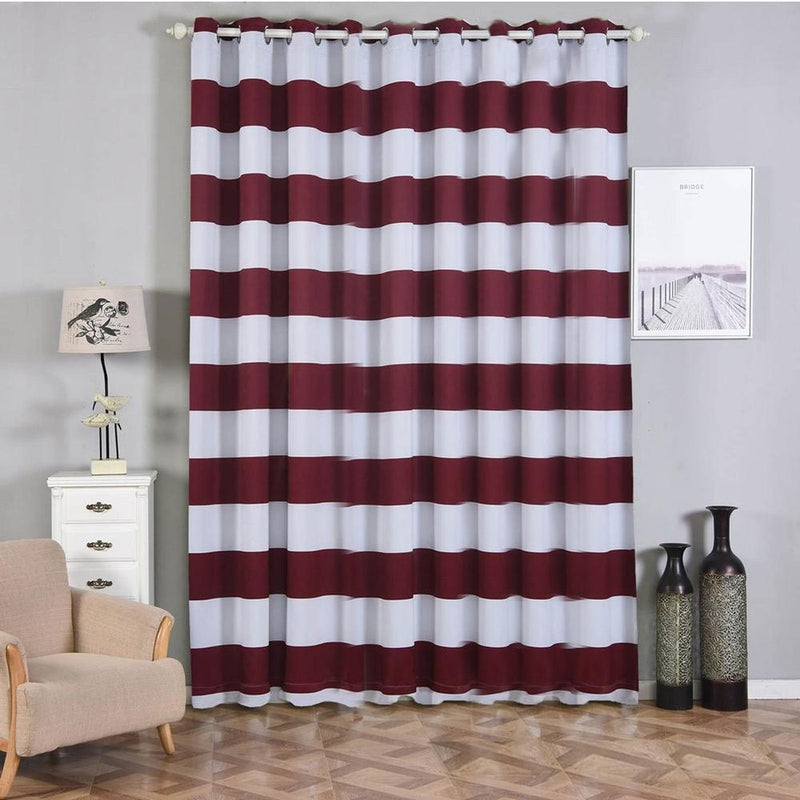 2 pcs 52" x 108" Cabana Stripe Blackout Grommet Window Curtains Drapes Treatments