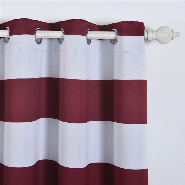 2 pcs 52" x 108" Cabana Stripe Blackout Grommet Window Curtains Drapes Treatments