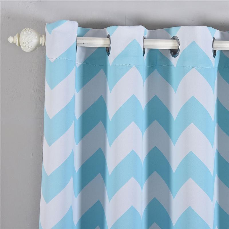 2 pcs 52" x 108" Chevron Blackout Thermal Grommet Window Curtains Drapes Treatments