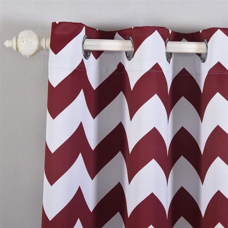 2 pcs 52" x 108" Chevron Blackout Thermal Grommet Window Curtains Drapes Treatments