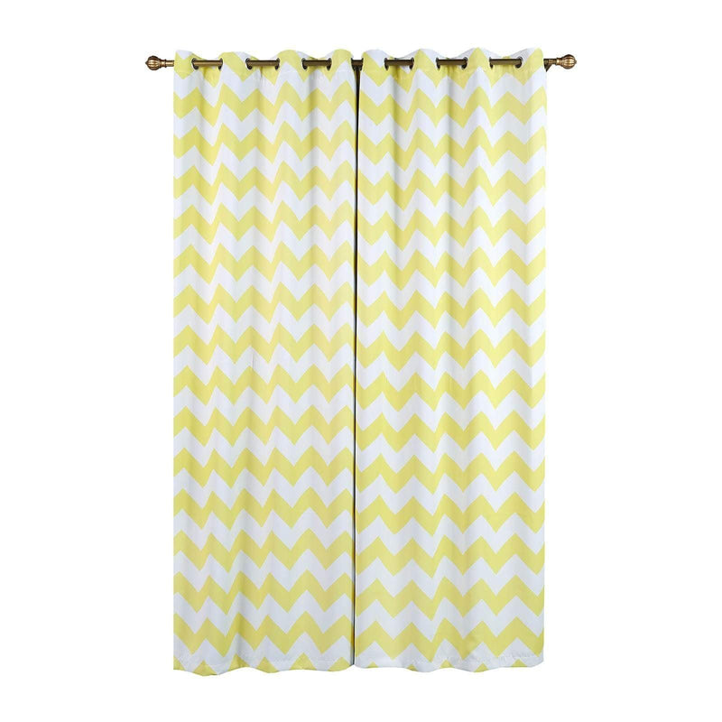 2 pcs 52" x 108" Chevron Blackout Thermal Grommet Window Curtains Drapes Treatments