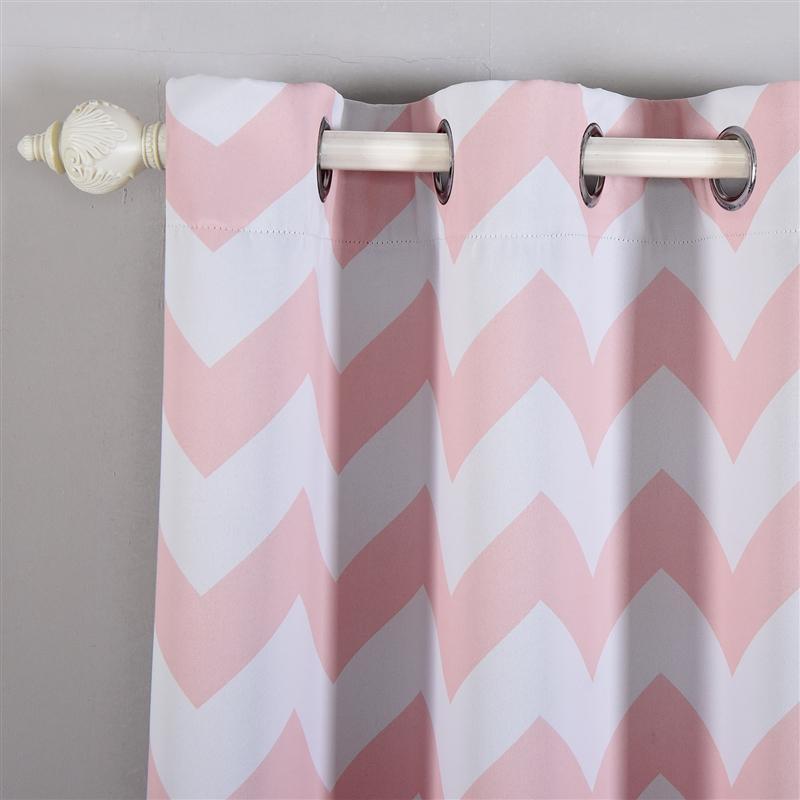 2 pcs 52" x 108" Chevron Blackout Thermal Grommet Window Curtains Drapes Treatments