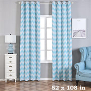 2 pcs 52" x 108" Chevron Blackout Thermal Grommet Window Curtains Drapes Treatments CUR_PANMIC05_52108_BLUE