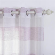 2 pcs 52" x 108" Faux Linen Sheer Stripe Window Curtains Drapes Panels