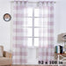 2 pcs 52" x 108" Faux Linen Sheer Stripe Window Curtains Drapes Panels CUR_PANMIC03_52108_LAV