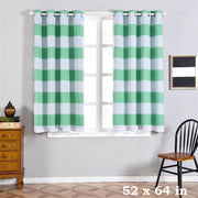 2 pcs 52" x 64" Cabana Stripe Blackout Grommet Window Curtains Drapes Treatments CUR_PANMIC07_5264_MINT